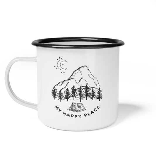 Happy Place 12 oz. Enamel Camp Cup