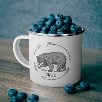 Mato Bear 12 oz Enamel Camping Mug