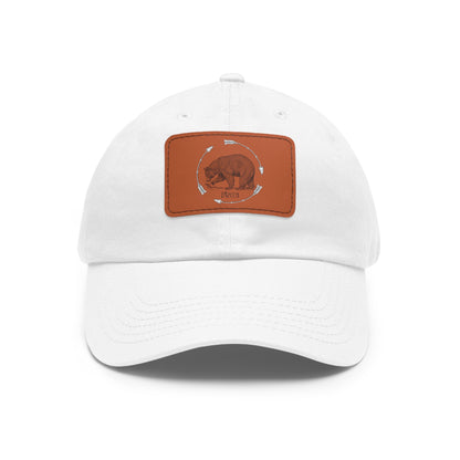 Mato Bear | Dad Hat with Leather Patch (Rectangle)